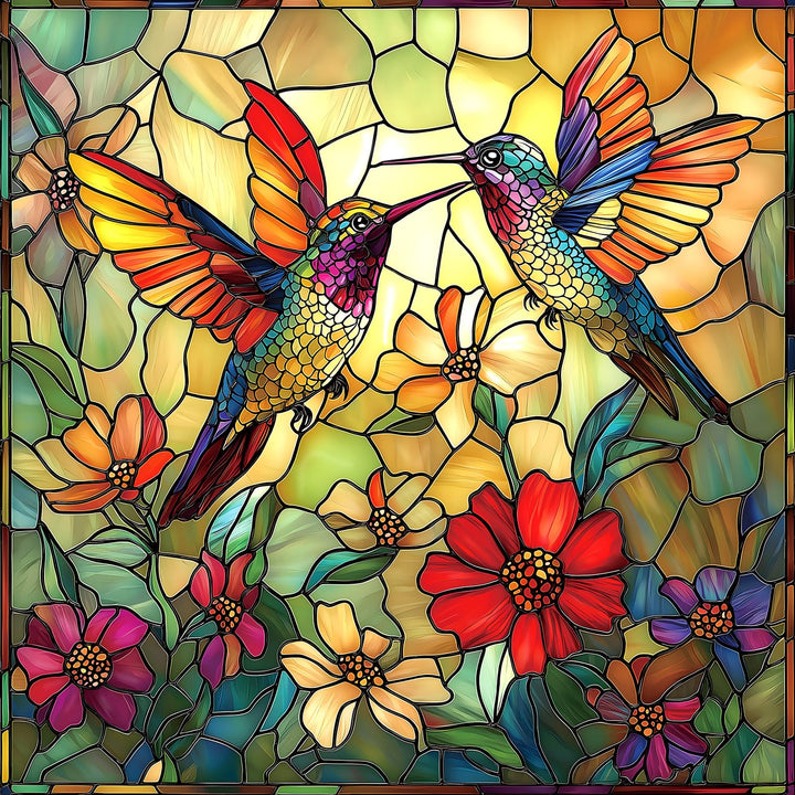 Vintage Paint Hummingbird Flower 500 Piece Puzzles for Adults, Easy Large Piece Puzzle for Seniors, Challenge Art Jigsaw Puzzles, for Gifts Party Games Family, 20x20 Inch Dust Free