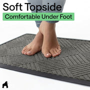 GORILLA GRIP WeatherMAX Door Mat, Indoor and Outdoor Use, Gray Diamond | 100% Waterproof Outdoor Doormat, US Designed, Stain & Fade Resistant, Low Profile Front Door Mat Easy Clean Welcome Mat 29x17