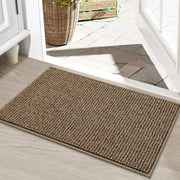 BEQHAUSE Dirt Trapper Door Mat 20" x 32", Non-Slip Washable Doormats, Beige | Entrance Mat Dirt Resistant and Absorbent Welcome Mat, Low Profile Floor Mats for Front Back Door and Entryway