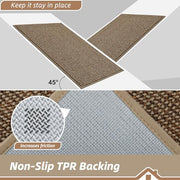 BEQHAUSE Dirt Trapper Door Mat 20" x 32", Non-Slip Washable Doormats, Beige | Entrance Mat Dirt Resistant and Absorbent Welcome Mat, Low Profile Floor Mats for Front Back Door and Entryway