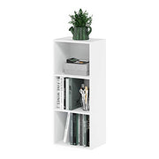 Furinno LUDER Book Shelf, 3-Cube Bookshelf, Bookcase with Open Shelves, 9.3 x 12 x 31.5, Easy Assembly, for Living Room, Bedroom, Home Office, White