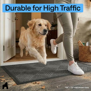 GORILLA GRIP WeatherMAX Door Mat, Indoor and Outdoor Use, Gray Diamond | 100% Waterproof Outdoor Doormat, US Designed, Stain & Fade Resistant, Low Profile Front Door Mat Easy Clean Welcome Mat 29x17