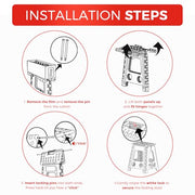 ACKO 16 Inch Folding Step Stool with Safety Lock, Holds 400 lbs, Black | Portable Foldable Stools with Handle, Heavy Duty Collapsible Non-Slip Foot Stool for Adults & Kids, Kitchen Bathroom Outdoor