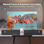 Mini Portable Projector with Bluetooth 5.4 and WiFi 6, 4K Support | HY300 Ultra Projector,220 ANSI,210° Rotation,Auto Keystone Correction,5watt Sound Base Speaker
