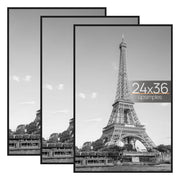 upsimples 24x36 Poster Frame, Easy Slide-In Assembly, Black, 3 Pack | Gallery Wall 24 x 36 Picture Frames Set for Family, Wedding, Christmas, Easy to Change Photos