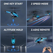 BUSSGO RC Helicopter, Remote Control Helicopter for Kids | with 30Mins Flight(2 Batteries), 7+1 LED Light Modes, Altitude Hold, RC Toys for Boys Girls