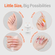 modelones Mini UV Light for Gel Nails Flash Curing 2 Timers Nail Stuff | White UV Light for Gel Nails Fast Extension System, Portable Manicure UV LED Light for Gel Nail Polish DIY Nail Art