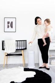 Ubbi Stainless Steel Diaper Pail, No Special Bags, Odor-Locking, White | Award-Winning Registry Must-Have, Childproof Safety Lid with Lock, Holds Up To 55 Newborn Diapers, Modern Nursery Essential