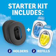 Febreze Odor Fighter, Can Air Freshener, Stick-On Deodorizer for Garbage Cans, Diaper Pails, Works with Scented Bags, Fresh Lemon and Linen & Sky Scents, 2 Holders + 2 Refills