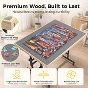 BuilderButler Puzzle Table 1500 Pieces with Wheels, Drawers & Cover, 33.58"x24.92" Adjustable Height & 45° Tilting Jigsaw Board for Adults, Also Ideal as Fuse Beads Table