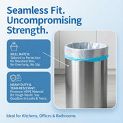 T.FORING Small Trash Bags 4 Gallon Drawstring,1.1 Mil,Unscented,120 Count | Tear-Free,Leakproof,Strong Garbage Can Liners,White,Fit 12 - 15 Liter Waste Bins,for Home Bathroom Office Car Everyday Use