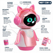emotoBOT COR-A Interactive Robot Kids’ Toy Touch-and Sound-Responsive Robot | Holiday Stocking Stuffers, Gifts, Presents, Ages 6+, Pink, Movement, LED Face, 100+ Ways to Play