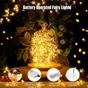 6 Pack Fairy Lights Battery Operated With Timer,2 Remotes,20 LED Warm White | 6.5ft Twinkle Lights,Waterproof Silver Wire Firefly Lights DIY Mason Jar Wedding Party Christmas Centerpiece Table Deco