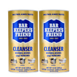 Bar Keepers Friend Powder Cleanser, 12 oz x 2, Multipurpose Cleaner, Degreaser & Remover for Burnt Stainless Steel Pots and Pans, Rust Stains, Hard Water Deposits & Soap Scum