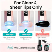 Beetles Gel Polish 2Pcs 15ml Nail Glue Kit for Acrylic Nails | 5 in 1 Super Strong Brush in Nail Gel Glue for False Nails Tips and Gel Nail Polish Led Lamp Required