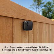 Blink Outdoor 4 and Wired Doorbell 2K+ (newest model) — Two-year battery 1080p camera and 2K hardwired doorbell. Sync Module Core included — 1 Camera + Doorbell (Black)