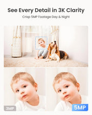 REOLINK E1 Pro 3K Dual-Band Wi-Fi Indoor Camera for Baby & Pet Monitoring | Auto Tracking, 5MP Night Vision Enhanced by F1.6 Aperture, Person/Pet/Baby Crying Detection, 2.4/5GHz Wi-Fi, Two-Way Audio