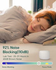Babelio Pocket Mini Portable White Noise Machine for Travel, 15 Sounds | USB-C Rechargeable, Auto-Off Timer, Lightweight Design, Last-Setting Memory, Easy To Pack And Carry, White