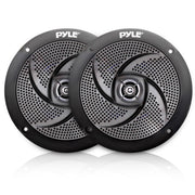 Low-Profile Waterproof Marine Speakers - 240W 6.5 Inch 2 Way 1 Pair Slim Style Waterproof and Weather Resistant Outdoor Audio Stereo Sound System, for Boat, Off-Road Vehicles - Pyle (Black)