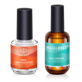 modelones Nail Dehydrator and Primer, Acid Free Prep Kit for Base Coat | Natural Hema-Free dehydrator & Bond Primer Prep Kit, Acrylic Nail Supplies 2 Pcs 15 ml