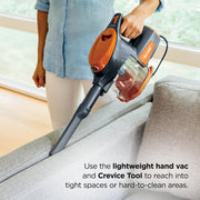Shark Rocket Corded Stick Vacuum, Carpet & Hard Floors, Gray/Orange, HV301 | Under 9 Lbs., Handheld Conversion, Pet Hair Pickup, Swivel Steering, Low-Profile Reach, Crevice and Upholstery Tools