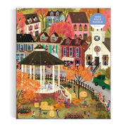 Galison - Falls Hollow 1000 Piece Jigsaw Puzzle for Adults | Illustrated by Joy Laforme, Autumn, Cozy Town, Fall Foliage, Challenging, Recycled Paper, No Dust, Finished Size 27" x 20"