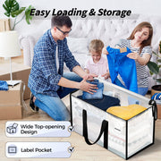 ukeetap 8 Pack Extra Large Clothes Storage Bins with Lids, Clear | Storage Bags with Reinforced Handles & Heavy-Duty Zippers, Moving Bags Boxes Totes for Clothes Packing, Dorms, College