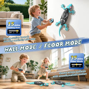 KETIEE RC Wall Crawler Gecko: Wall Climbing Gecko Toy for Kids | Remote Control Climbing Lizard with Led Glow Eyes,Rechargeable Floor Ceiling Crawling Robot Prank Toy,Gift for Boy Girl 3+Yrs