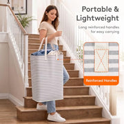Lifewit 80L Large Laundry Baskets, Laundry Hampers Bags, 2 Pack, Grey | Freestanding, Waterproof, Collapsible Clothes Hamper with Reinforced Handles for Dorm, Laundry Room, Bedroom, Bathroom