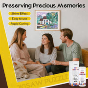 YAKAMOZ Jigsaw Puzzle Glue Clear, Quick Drying with Scraper, 200mL | Preserve & Frame Finished Puzzles | Strong Hold | Water-Based, Non-Toxic Formula | Easy to Apply | Covers Up to 5,000 Pieces