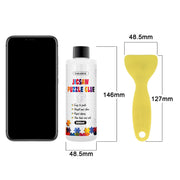YAKAMOZ Jigsaw Puzzle Glue Clear, Quick Drying with Scraper, 200mL | Preserve & Frame Finished Puzzles | Strong Hold | Water-Based, Non-Toxic Formula | Easy to Apply | Covers Up to 5,000 Pieces