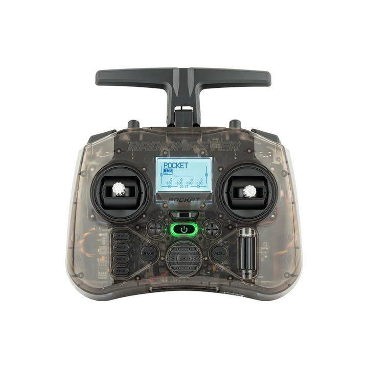 Radiomaster Pocket Hall Gimbal Transmitter Remote Control (ELRS-Charcoal) | Portable Lightweight Built In LED Light Foldable Antenna Mode 2