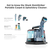 Shark StainStriker Portable Carpet/Upholstery Cleaner, 4 Tools, PX202BRN | For Carpet, Upholstery & Area Rugs, Stain & Odor Remover, Full Size Solutions, 3.5" Stain, 7" Stain, Crevice & Pet Mess Tools