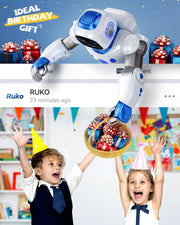 Ruko 1088 Smart Robot Toy for Kids, Large Programmable Interactive Gift | Support Remote Control & App Control & Voice Command, Birthday Gift for Boys & Girls Ages 4 5 6 7 8 9, Blue