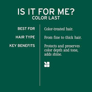 Biolage Color Last Shampoo – For Color-Treated Hair | Soybean oil, stearic acid, vegan, paraben-free, mineral oil-free, cleanses, hydrates