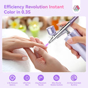 SAVILAND 2026 Airbrush for Nails 25 PSI Nail Airbrush Machine | 0.3mm DLC-Coated Nozzle, Flow-Locked Atomization & Steady Output, Dual-Charge Cordless Portable AirBrush for Nail Art